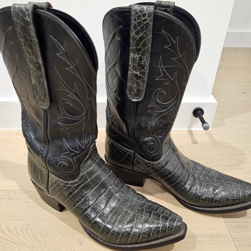 Lucchese Classics Alligator Cowboy Boots Handmade USA Men’s 10